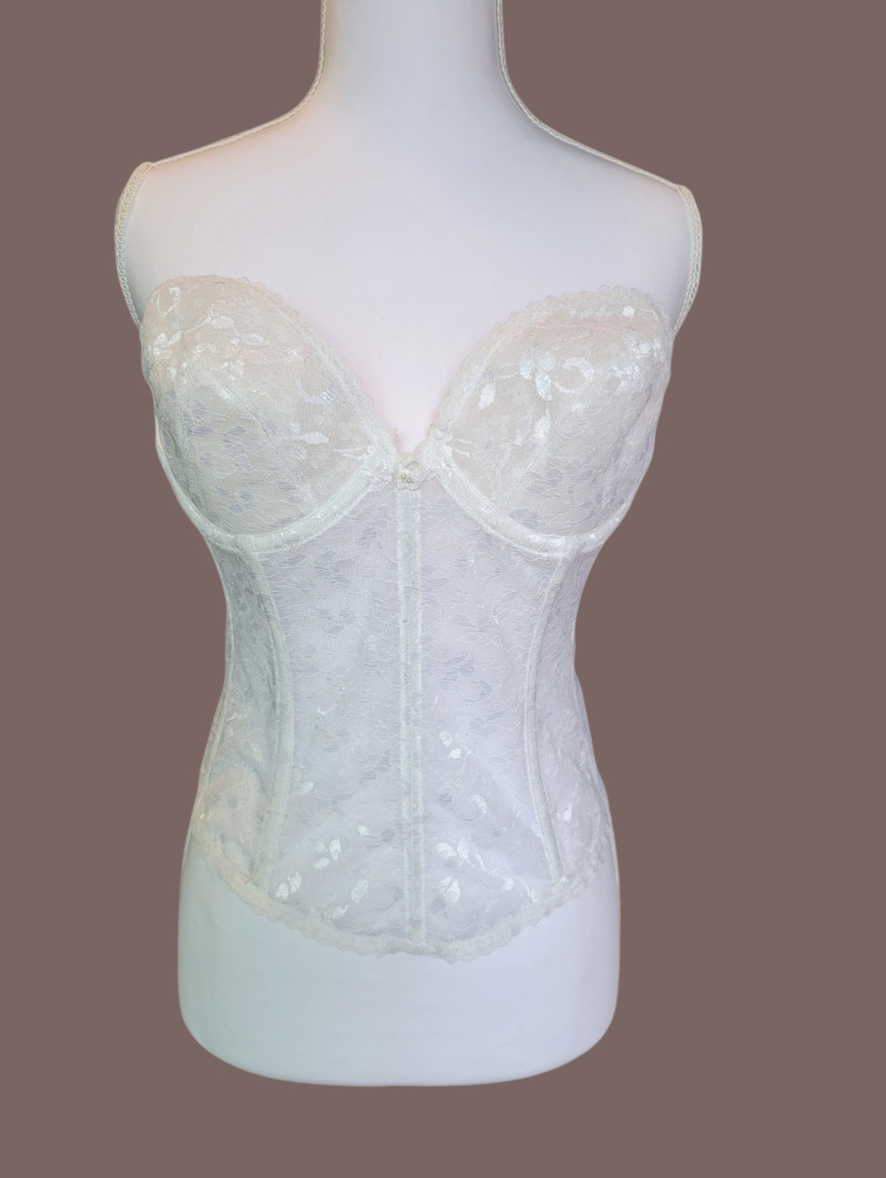 Vintage Carnival White Lace Bustiet Corset Lingerie Top